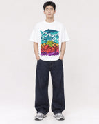 Mockup Boxy Heavyweight Tee White male full-body 21