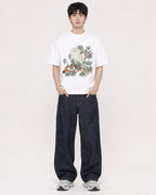 Mockup Boxy Heavyweight Tee White male full-body 01