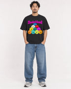 Mockup Boxy Heavyweight Tee Black male full-body 02