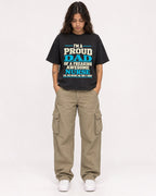 Mockup Boxy Heavyweight Tee Black female full-body 06