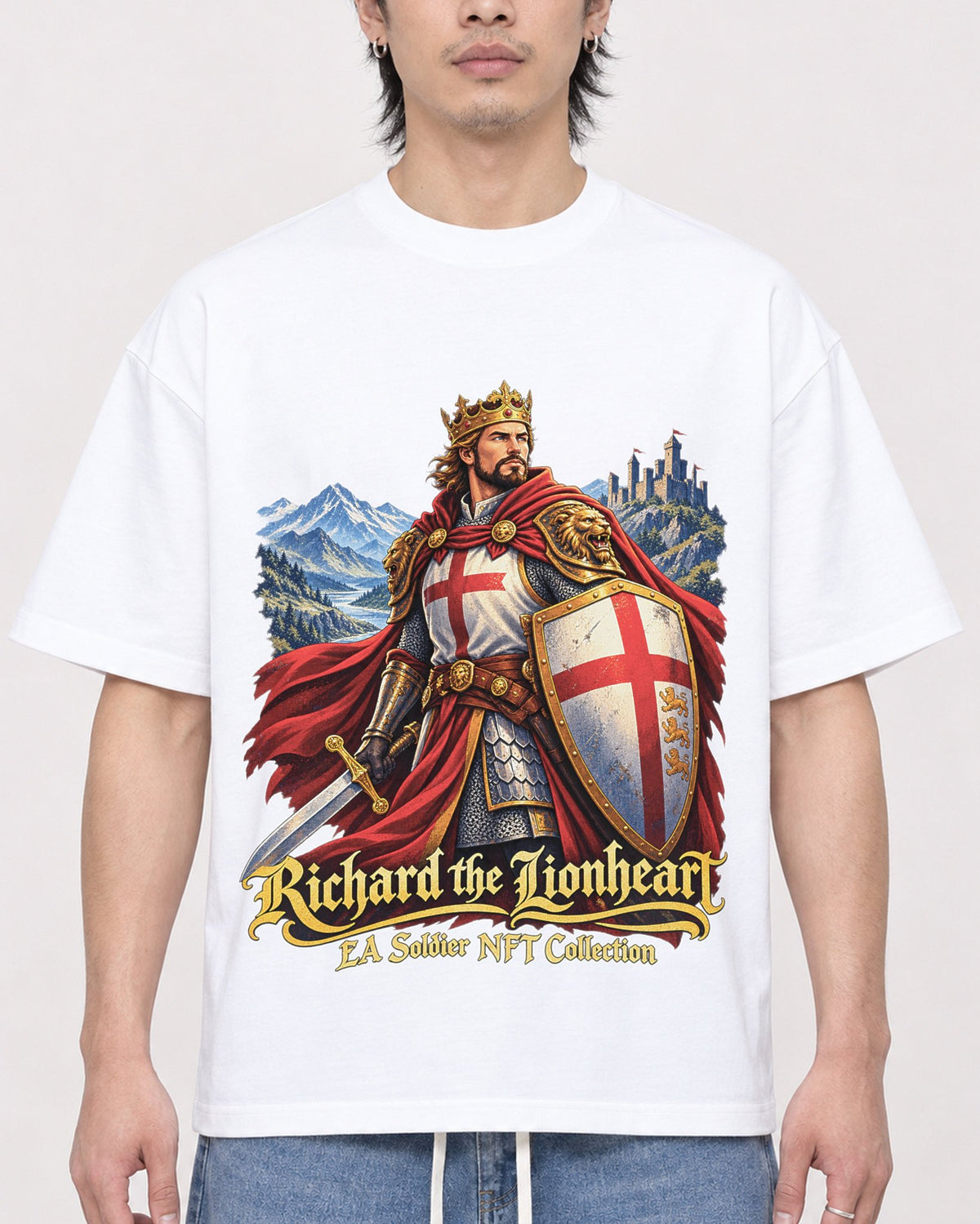 Mockup Boxy Heavyweight Tee White male close-up 23