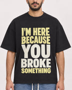 Mockup Boxy Heavyweight Tee Black male close-up 07