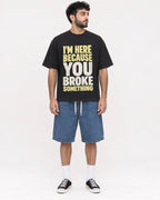 Mockup Boxy Heavyweight Tee Black male full-body 07