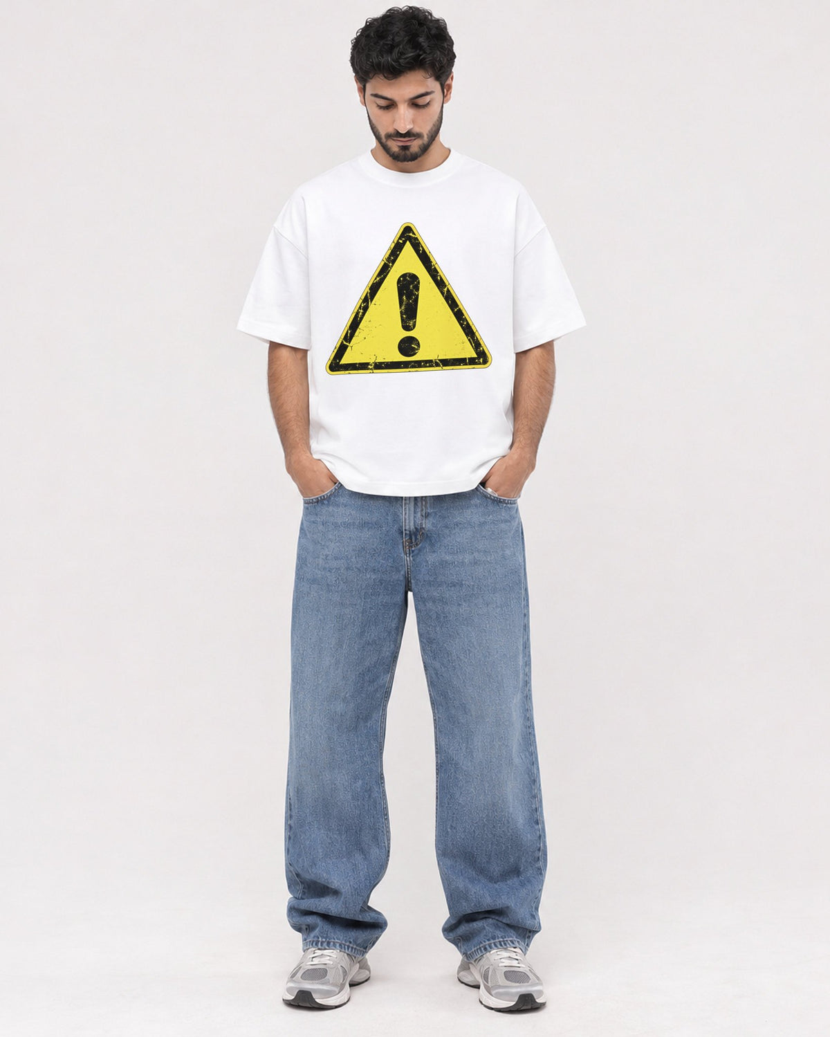 Mockup Boxy Heavyweight Tee White male full-body 07