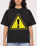 Mockup Boxy Heavyweight Tee Black female close-up 07