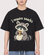 Mockup Boxy Heavyweight Tee Black male close-up 11