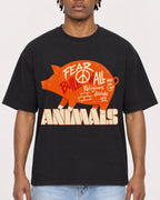 Mockup Boxy Heavyweight Tee Black male close-up 05