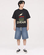 Mockup Boxy Heavyweight Tee Black male full-body 11