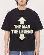 Mockup Boxy Heavyweight Tee Black male close-up 03