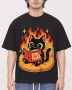 Mockup Boxy Heavyweight Tee Black male close-up 03