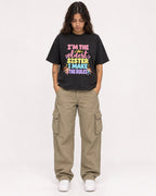 Mockup Boxy Heavyweight Tee Black female full-body 06