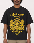 Mockup Boxy Heavyweight Tee Black male close-up 04