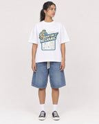 Mockup Boxy Heavyweight Tee White female full-body 16