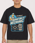 Mockup Boxy Heavyweight Tee Black male close-up 16