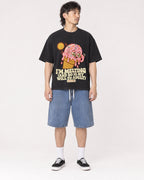 Mockup Boxy Heavyweight Tee Black male full-body 23
