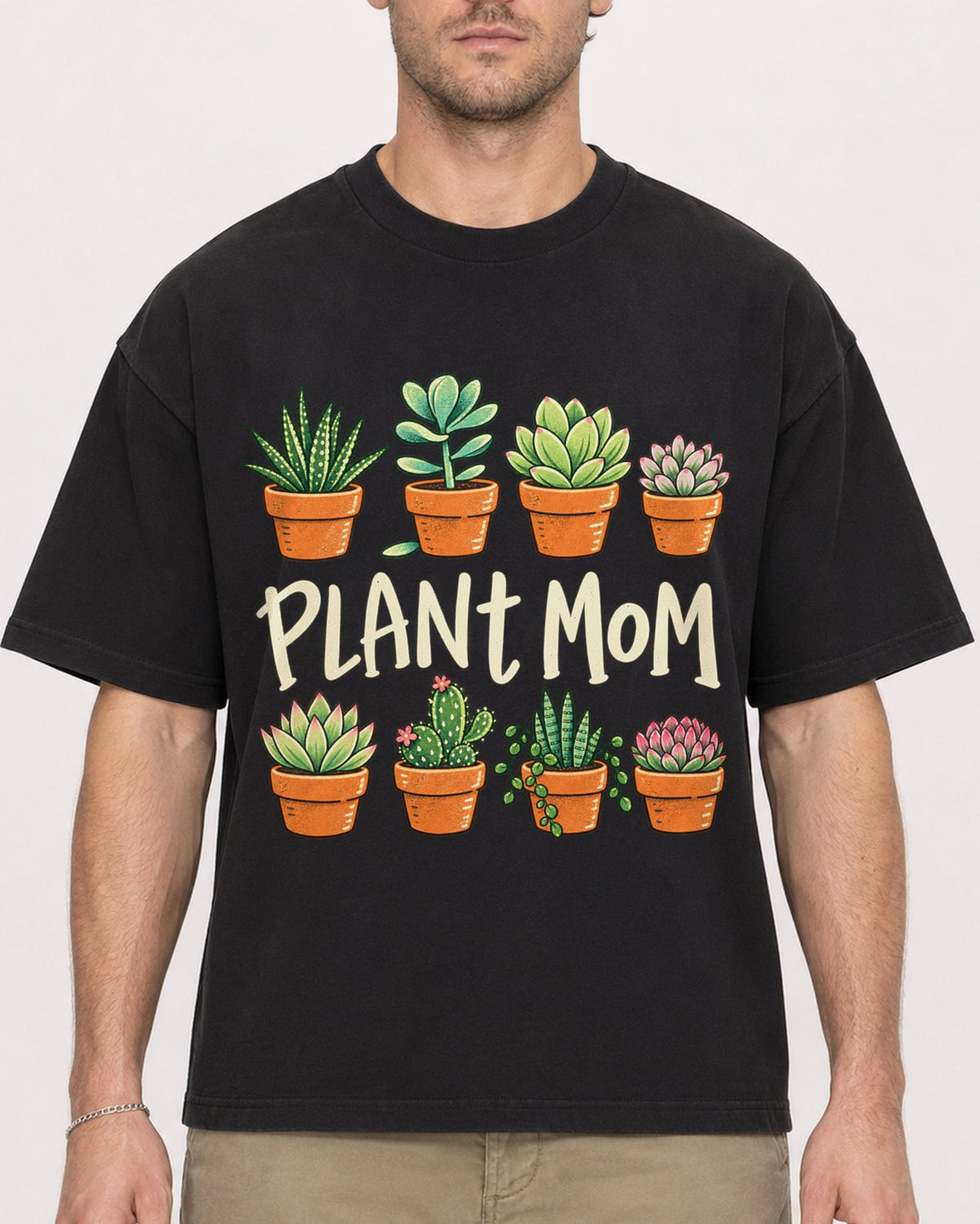 Mockup Boxy Heavyweight Tee Black male close-up 08