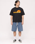 Mockup Boxy Heavyweight Tee Black male full-body 43