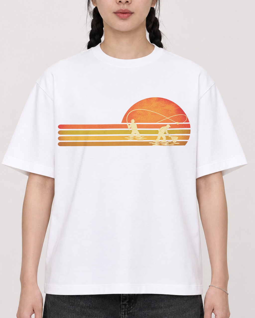 Mockup Boxy Heavyweight Tee White female close-up 43