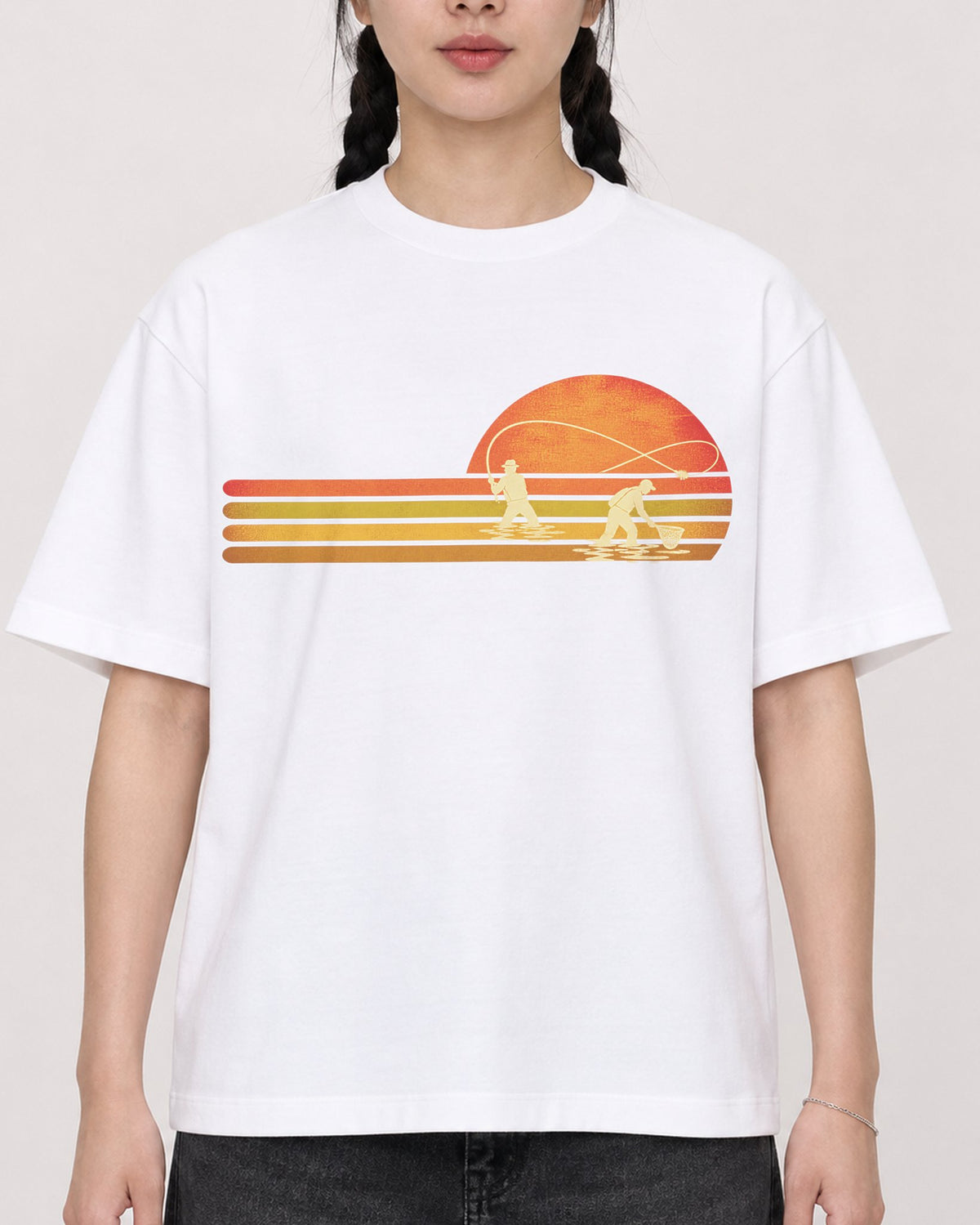 Mockup Boxy Heavyweight Tee White female close-up 43