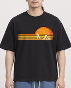 Mockup Boxy Heavyweight Tee Black male close-up 43