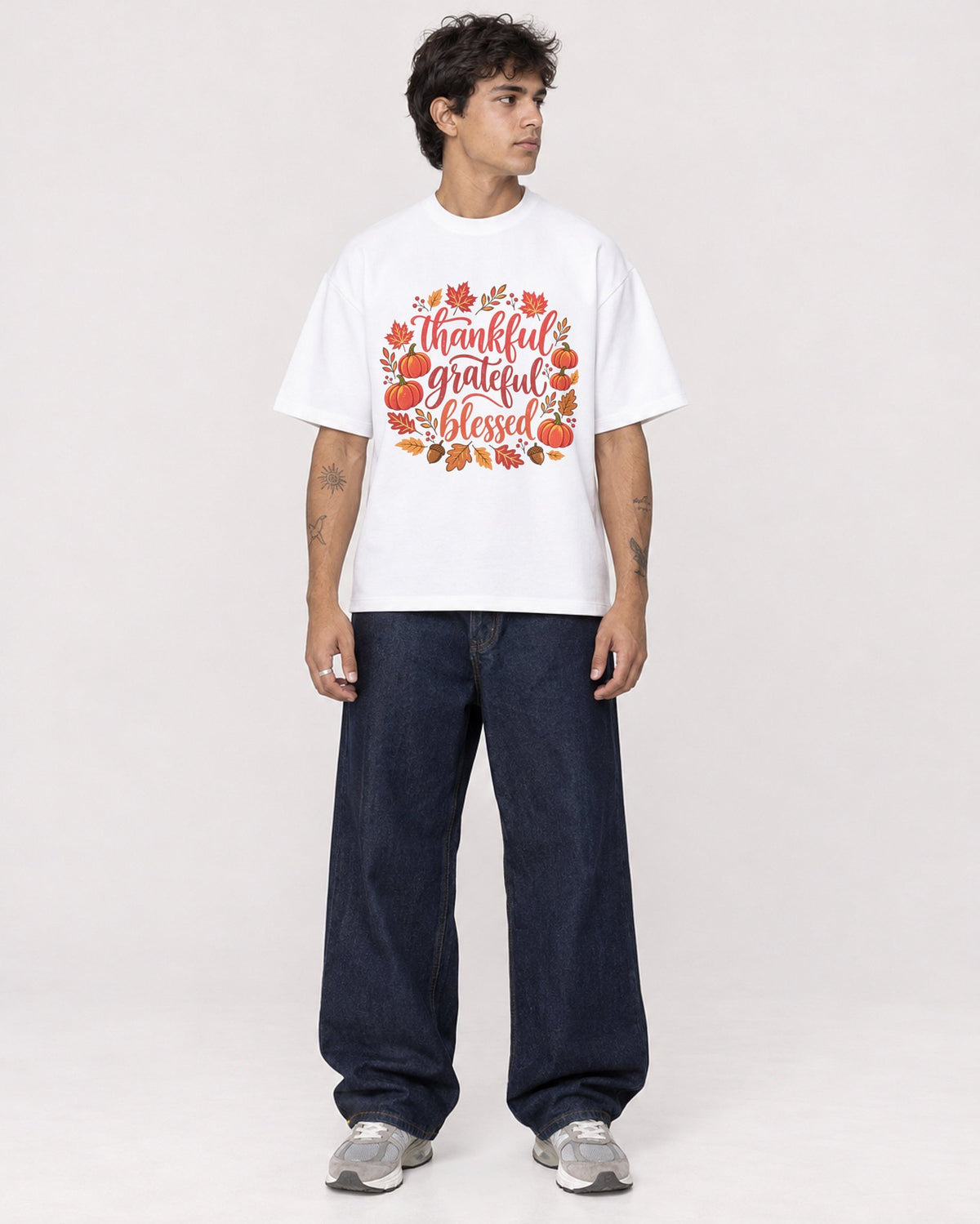 Mockup Boxy Heavyweight Tee White male full-body 06