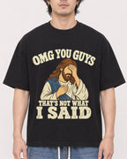 Mockup Boxy Heavyweight Tee Black male close-up 03