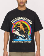 Mockup Boxy Heavyweight Tee Black male close-up 40