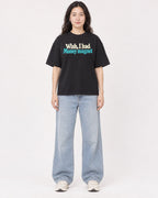 Mockup Boxy Heavyweight Tee Black female full-body 03