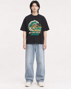Mockup Boxy Heavyweight Tee Black male full-body 41