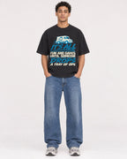 Mockup Boxy Heavyweight Tee Black male full-body 10