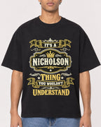 Mockup Boxy Heavyweight Tee Black male close-up 10