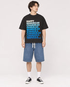 Mockup Boxy Heavyweight Tee Black male full-body 03