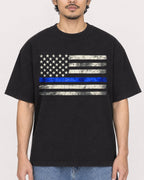 Mockup Boxy Heavyweight Tee Black male close-up 02