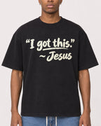 Mockup Boxy Heavyweight Tee Black male close-up 35