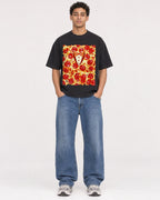 Mockup Boxy Heavyweight Tee Black male full-body 10