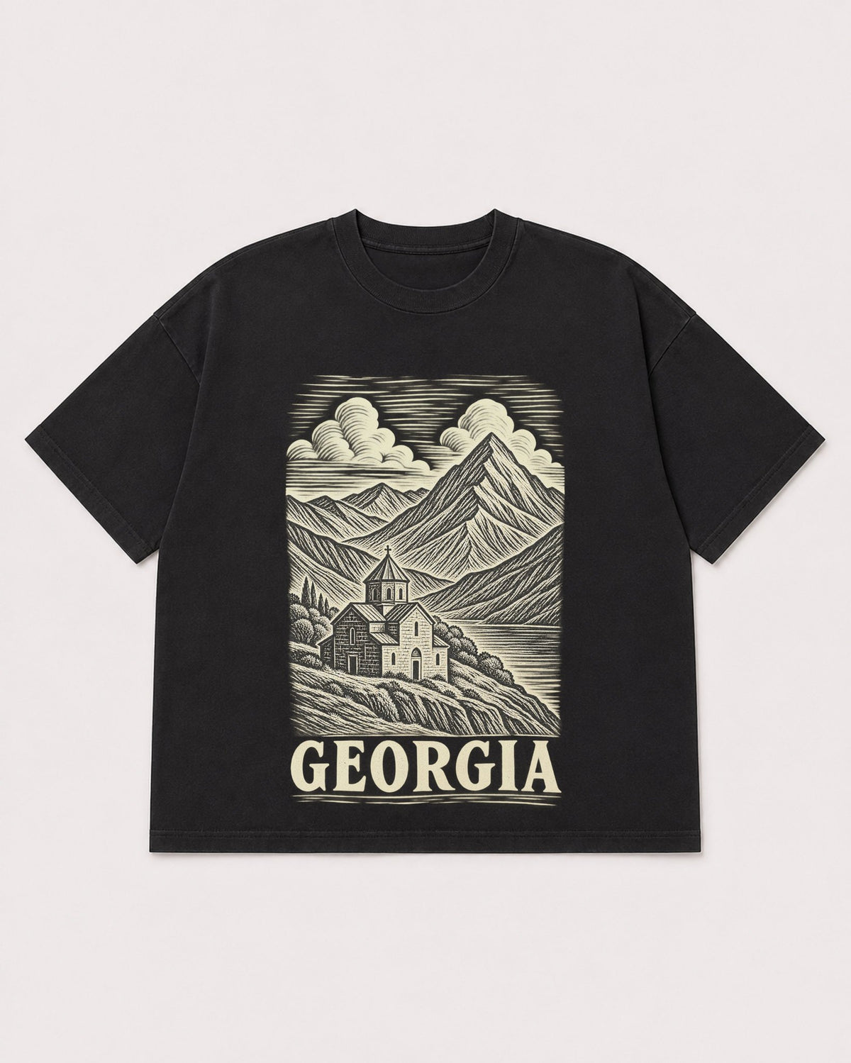 Mockup Boxy Heavyweight Tee Black product