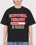 Mockup Boxy Heavyweight Tee Black male close-up 11