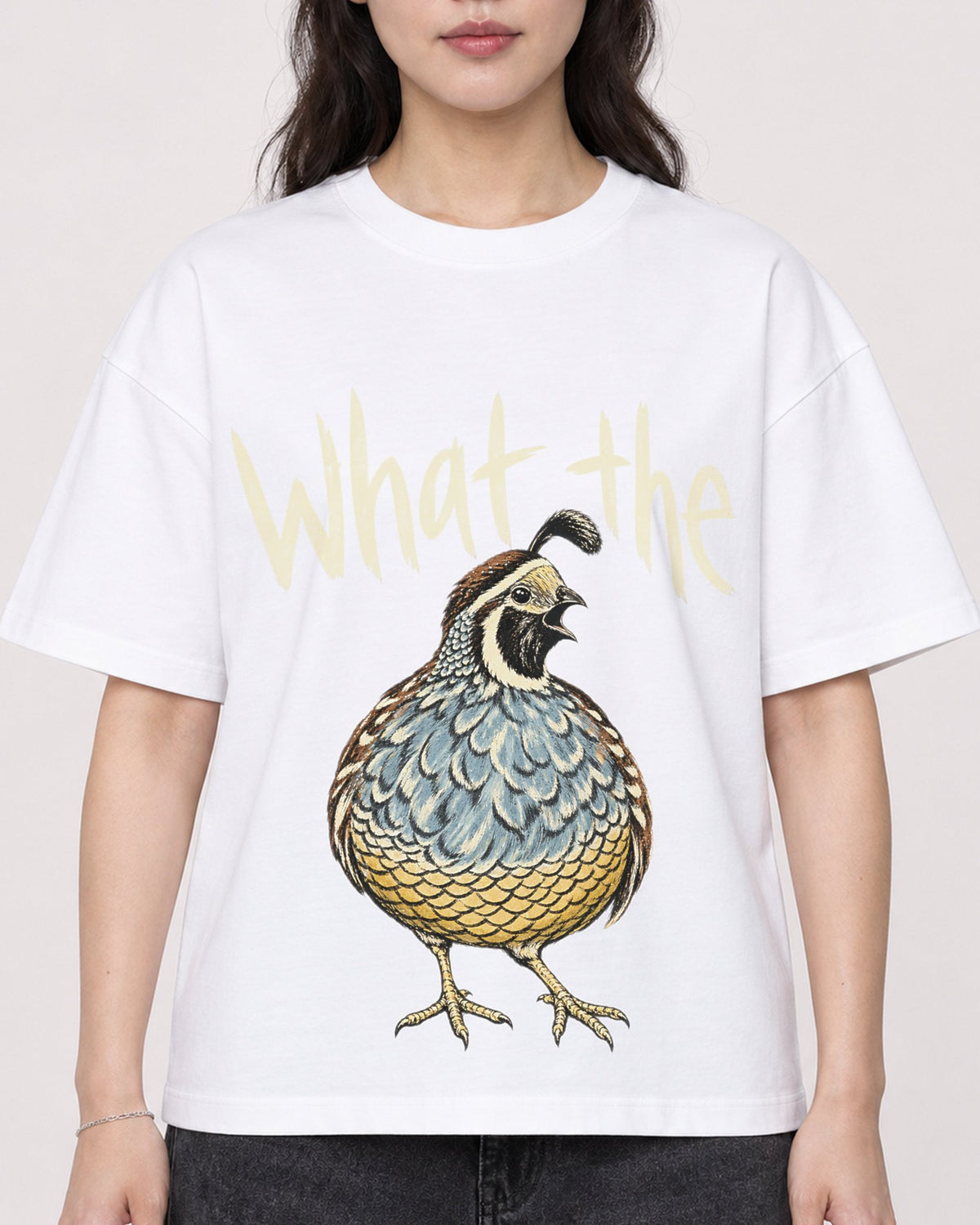 Mockup Boxy Heavyweight Tee White female close-up 03
