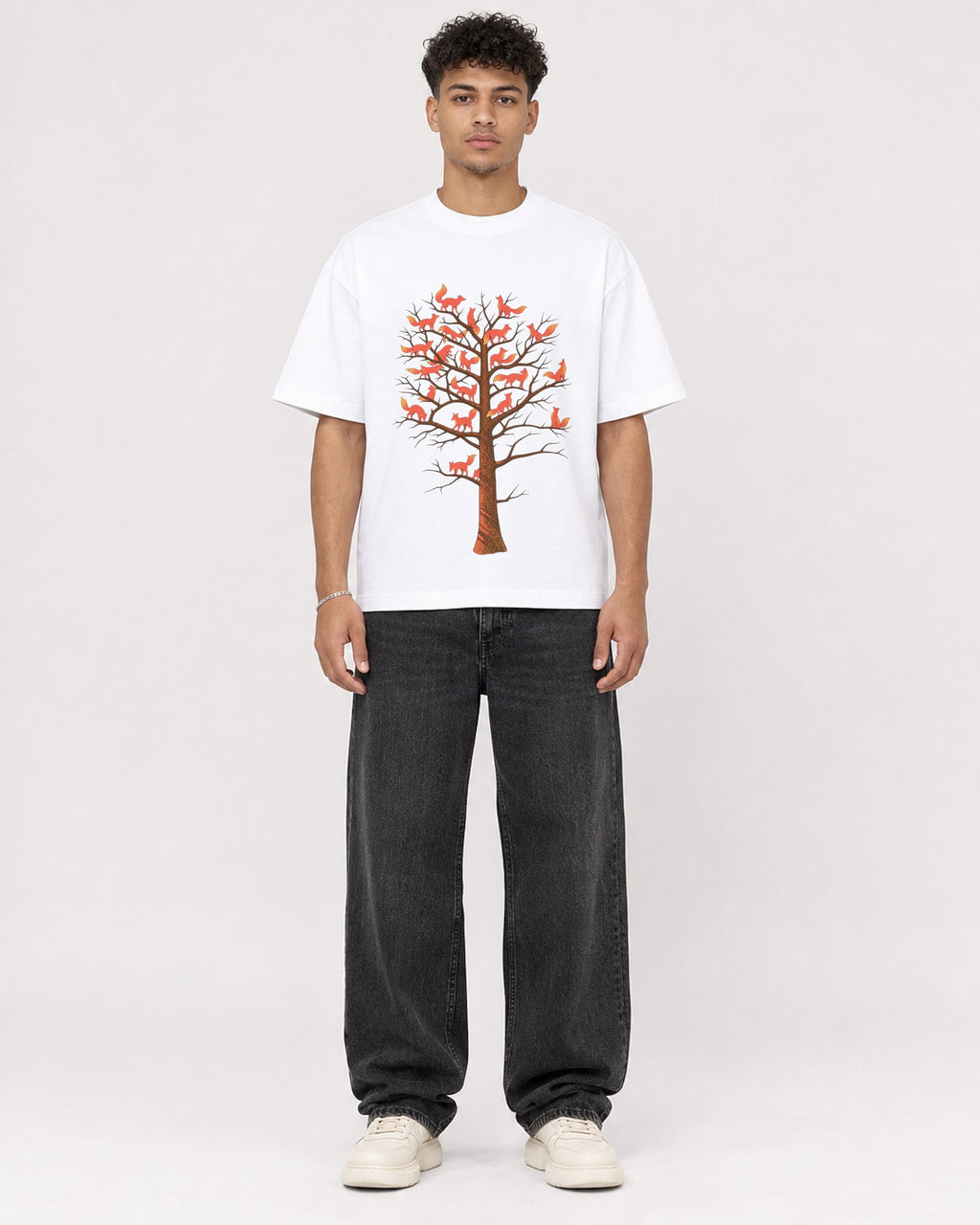 Mockup Boxy Heavyweight Tee White male full-body 20