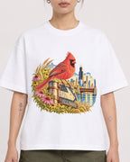 Mockup Boxy Heavyweight Tee White female close-up 12