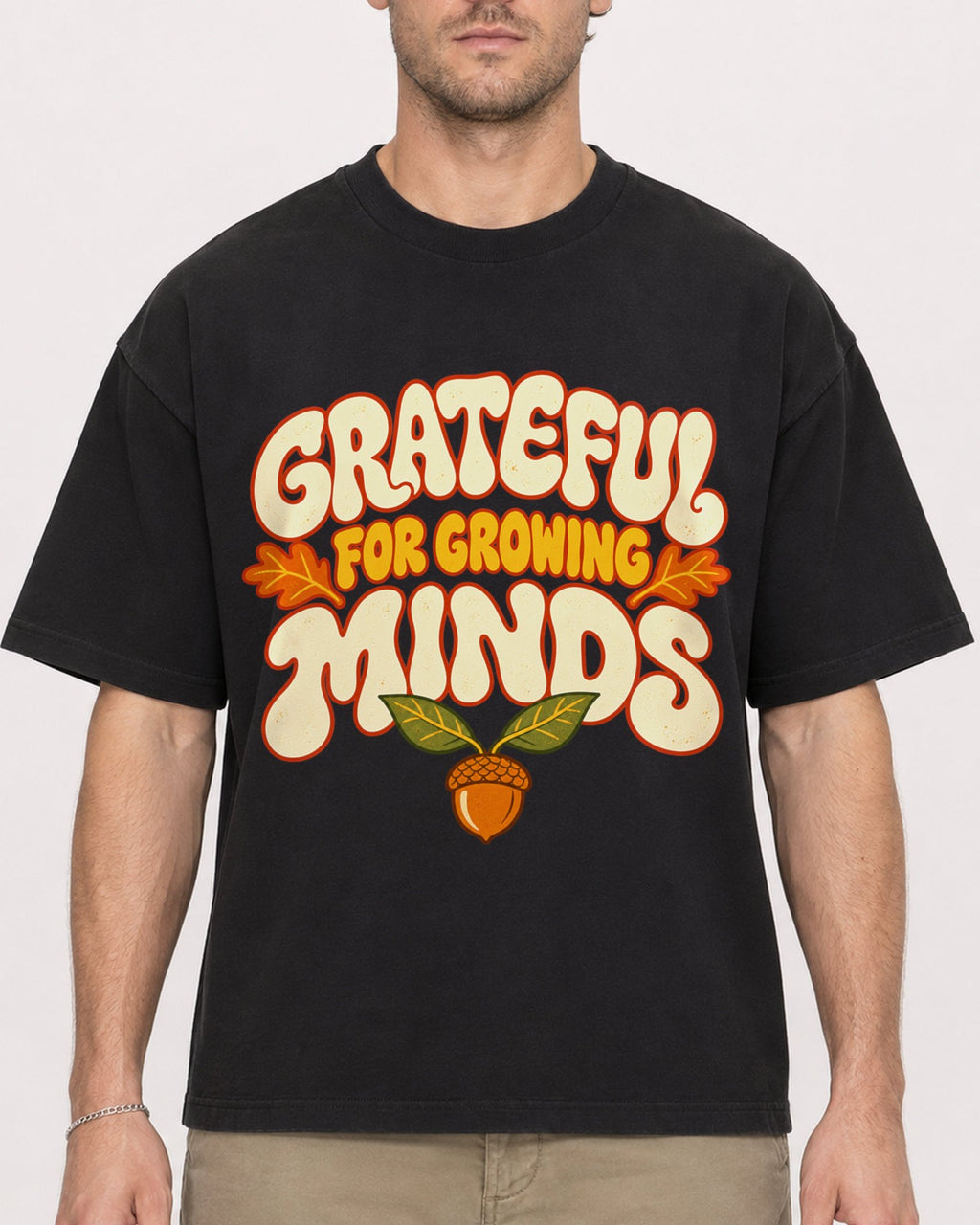 Mockup Boxy Heavyweight Tee Black male close-up 08