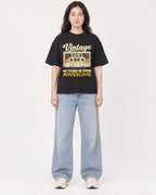 Mockup Boxy Heavyweight Tee Black female full-body 03