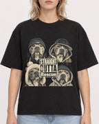 Mockup Boxy Heavyweight Tee Black female close-up 19