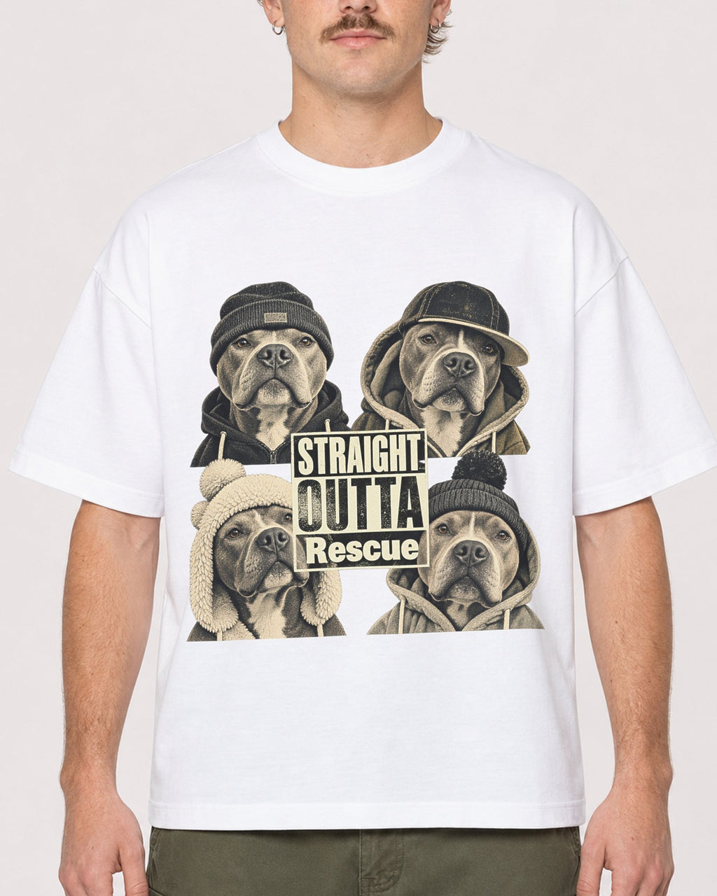 Mockup Boxy Heavyweight Tee White male close-up 19