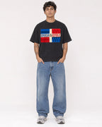 Mockup Boxy Heavyweight Tee Black male full-body 06