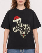 Mockup Boxy Heavyweight Tee Black female close-up 09