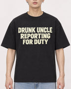 Mockup Boxy Heavyweight Tee Black male close-up 01