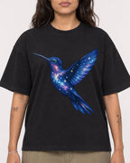 Mockup Boxy Heavyweight Tee Black female close-up 06