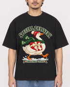 Mockup Boxy Heavyweight Tee Black male close-up 02