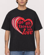 Mockup Boxy Heavyweight Tee Black male close-up 06